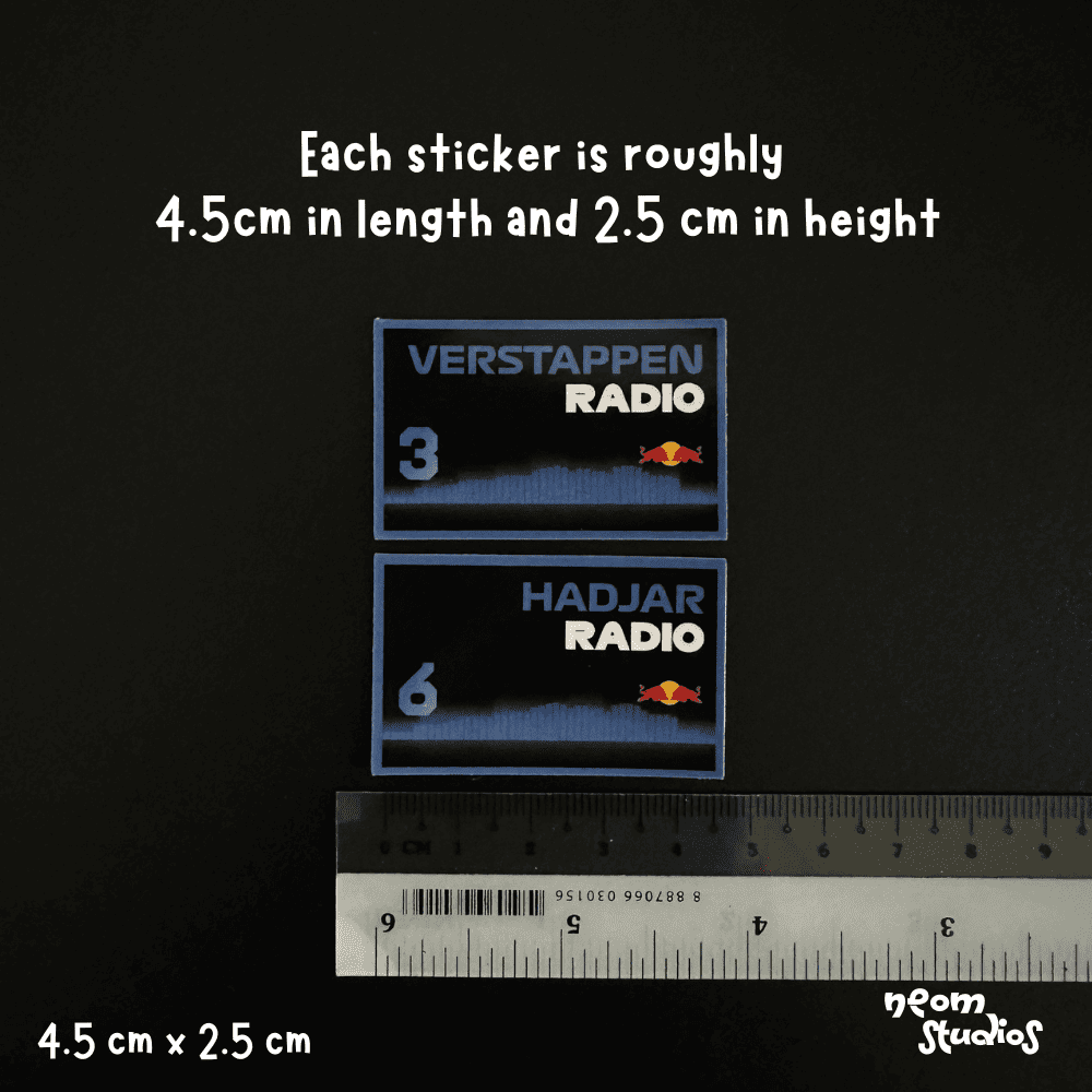 2026 team radio stickers size